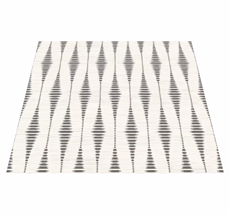 Geometric rug in grey and beige rabaul ikat design - TenStickers