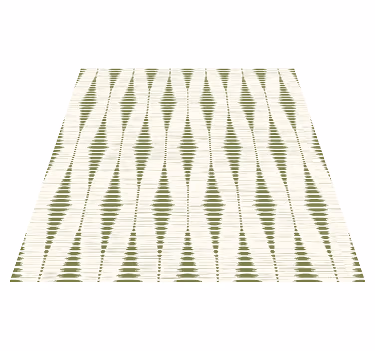 Geometric rug in moss green rabaul ikat - TenStickers