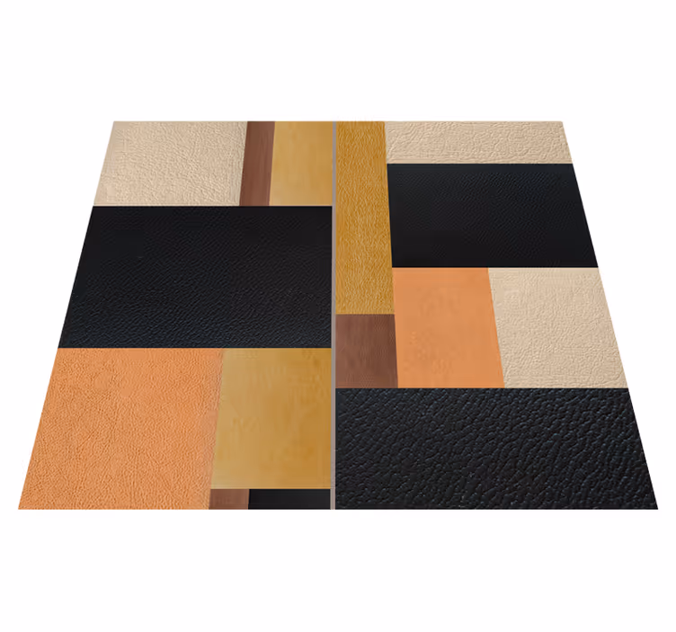 Geometric rug with textured geometric blocks - TenStickers