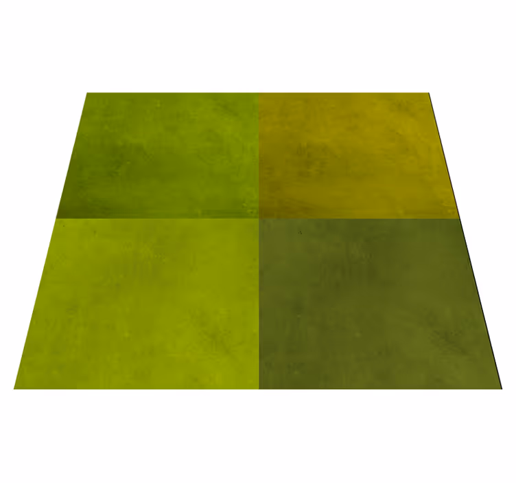 Geometric rug in modern green squares - TenStickers