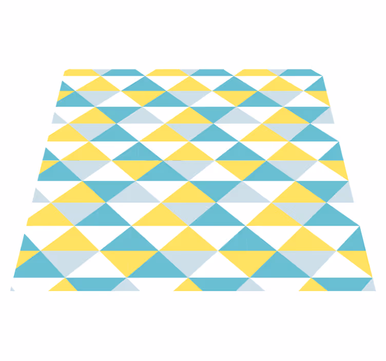 Geometric rug in yellow and blue shades - TenStickers