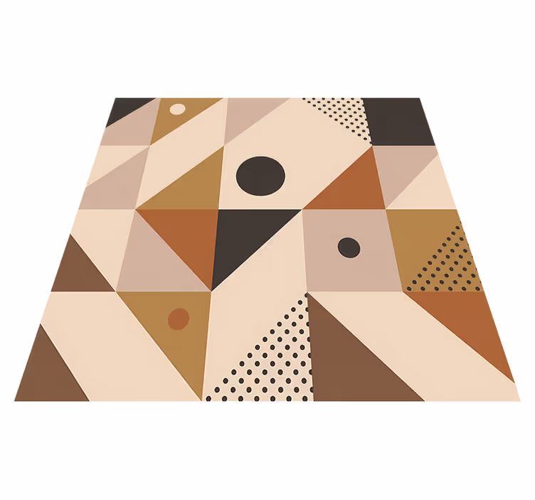 Brown patchwork geometric rug - TenStickers