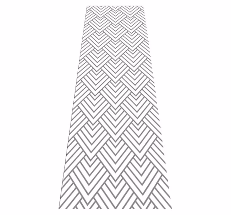 Geometric rug in white triangle pattern - TenStickers