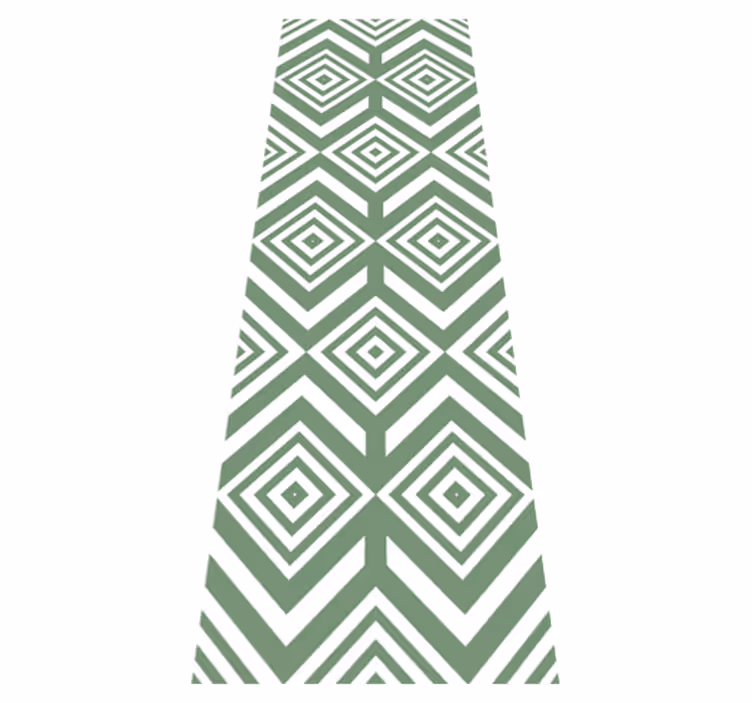 Geometric rug with green rhombuses - TenStickers