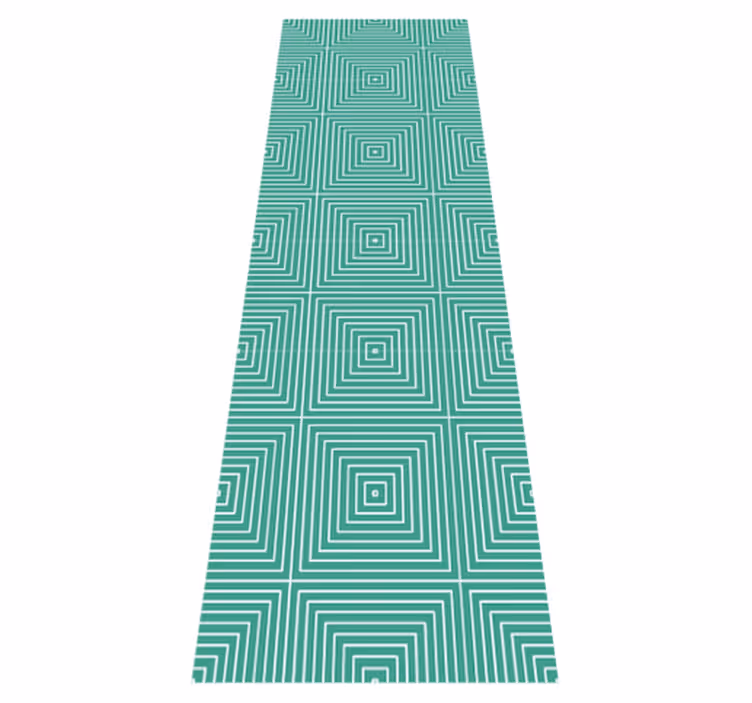 Geometric rug with green squares pattern - TenStickers