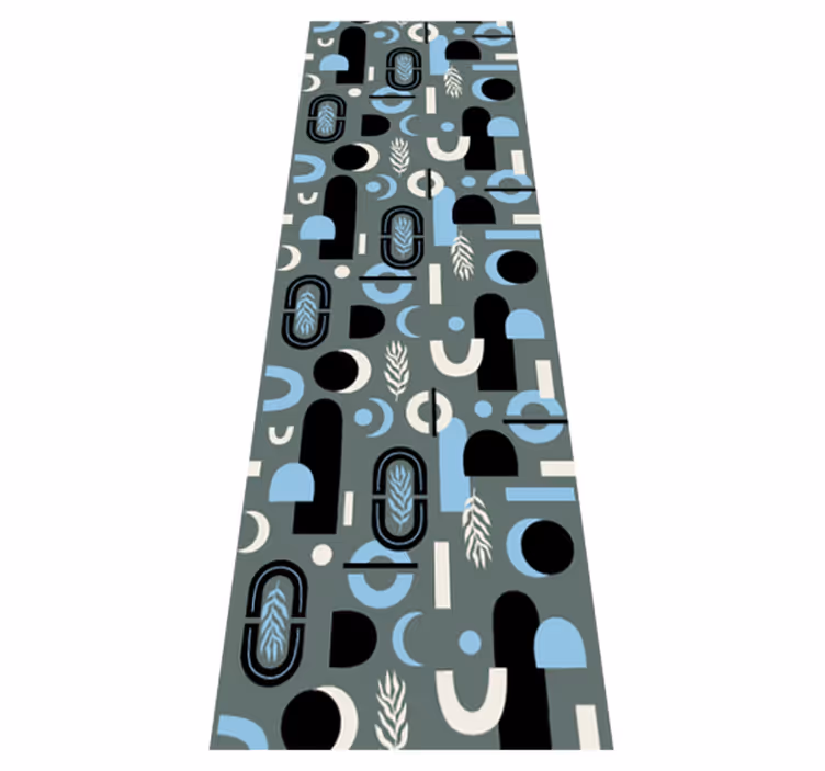 Geometric rug with abstract shape design - TenStickers