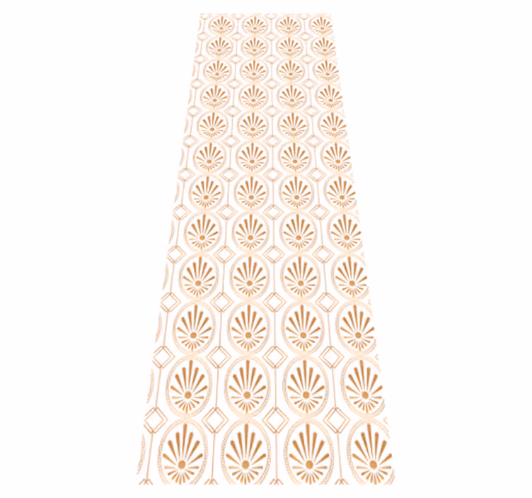 Geometric rug with modern white and gold pattern - TenStickers