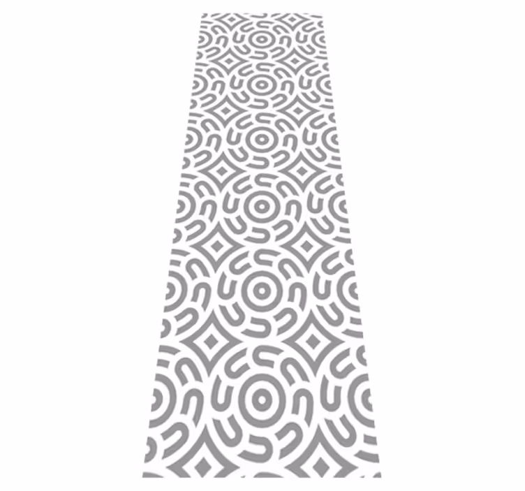 Geometric rug in white with circle patterns - TenStickers
