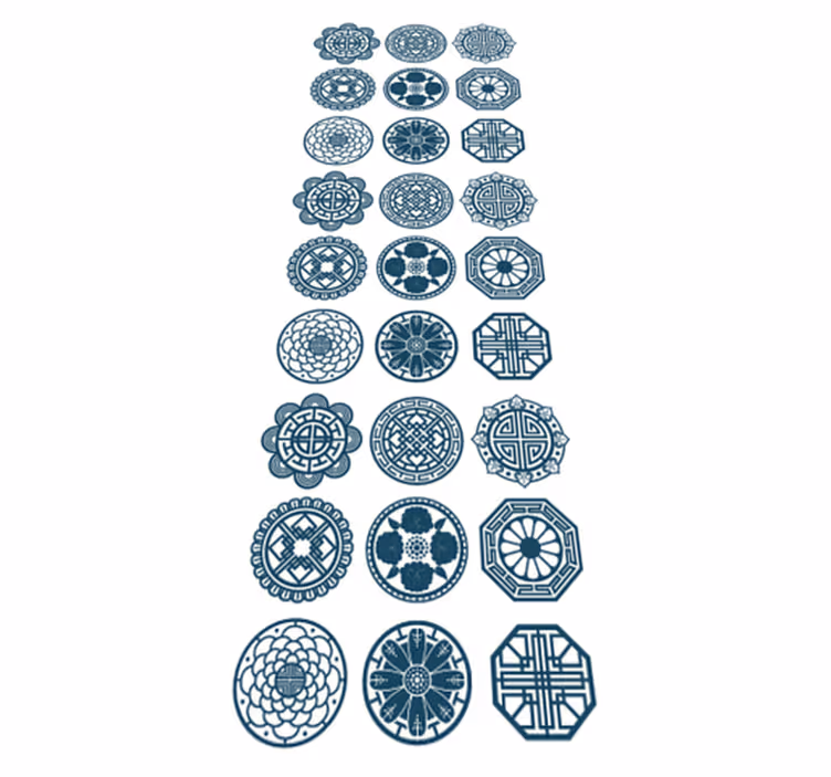 Geometric rug with korean patterns - TenStickers