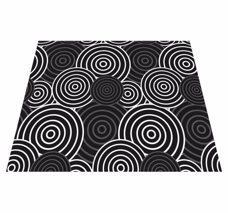 Geometric rug with black circle on background - TenStickers