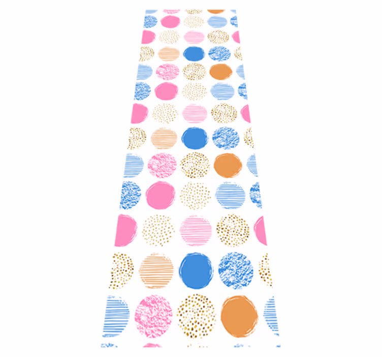 Geometric rug with colorful dot pattern - TenStickers
