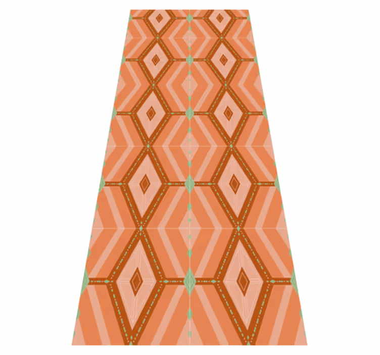 Geometric rug in 30s autumn colors - TenStickers