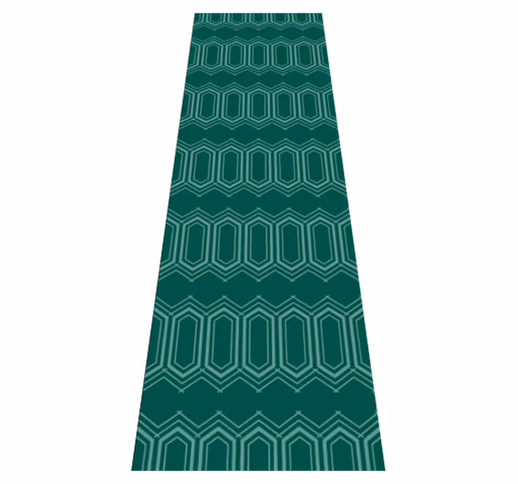Geometric rug with green circle pattern - TenStickers