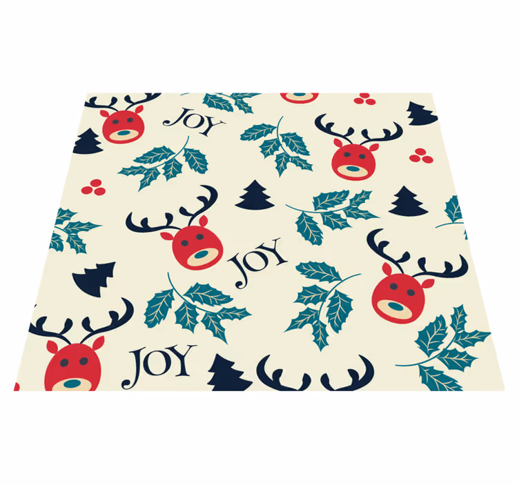 Christmas rug joy and reindeer - TenStickers