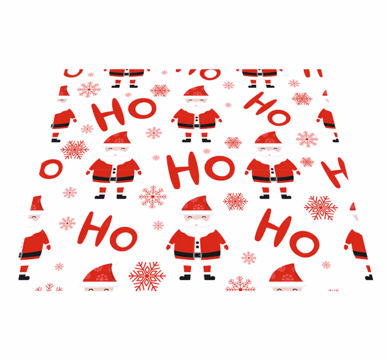 Christmas rug with santa claus and hohoho pattern - TenStickers