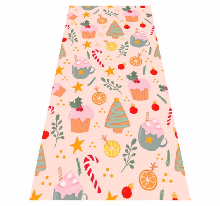 Christmas rug with candy canes and christmas trees - TenStickers