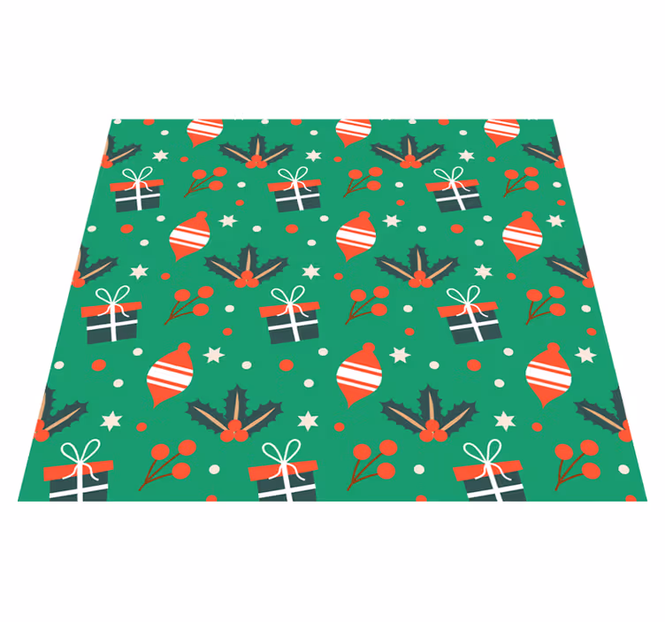 Christmas rug in green candy pattern - TenStickers