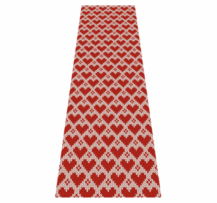 Christmas rug with knitted sweater hearts pattern - TenStickers