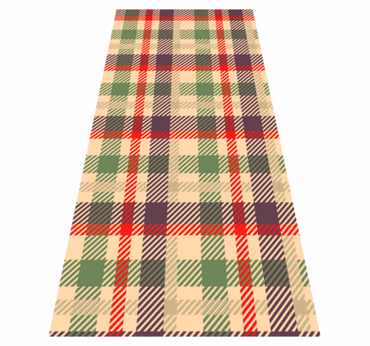 Christmas rug in red and green tartan - TenStickers