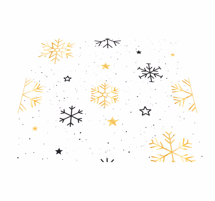 Christmas rug with black and gold snowflakes - TenStickers