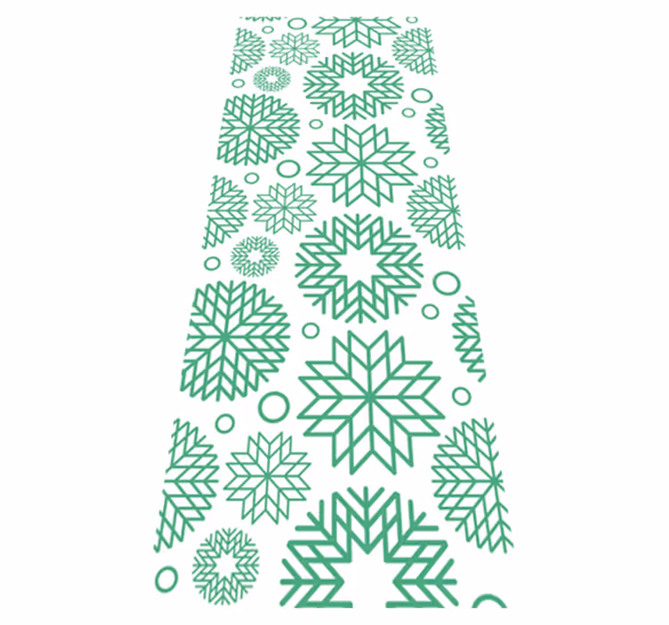 Christmas rug with three green snowflake shapes - TenStickers