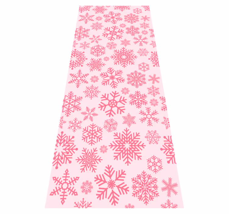 Christmas rug with pink snowflakes design - TenStickers
