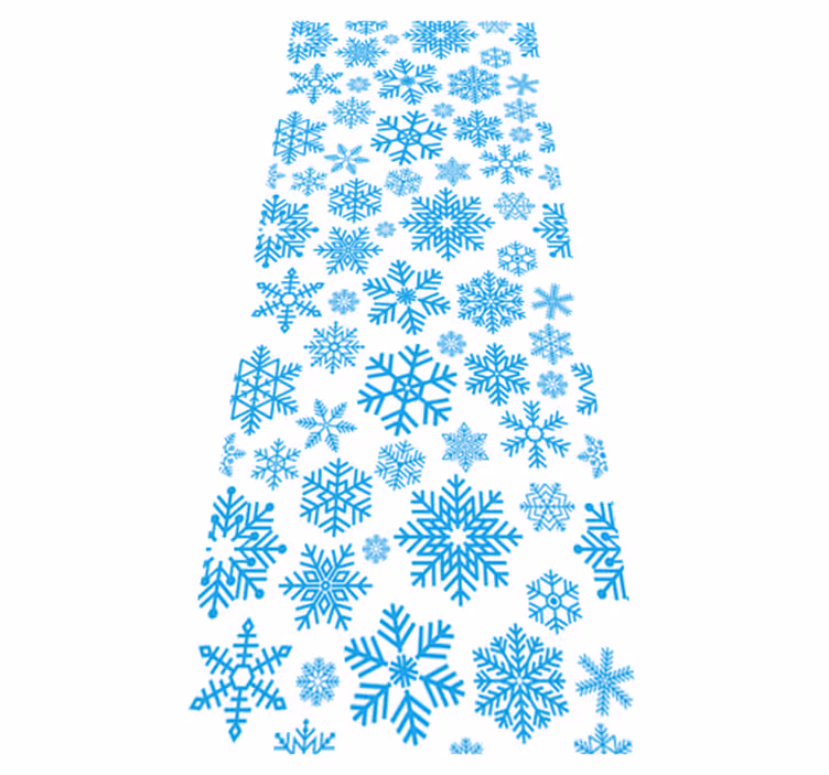 Christmas rug with various blue snowflake shapes - TenStickers