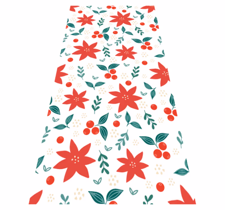 Christmas rug featuring festive floral designs - TenStickers