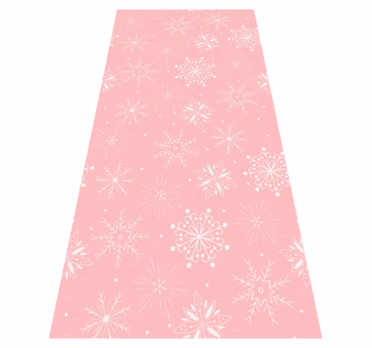 Christmas rug with white snowflakes on pink - TenStickers