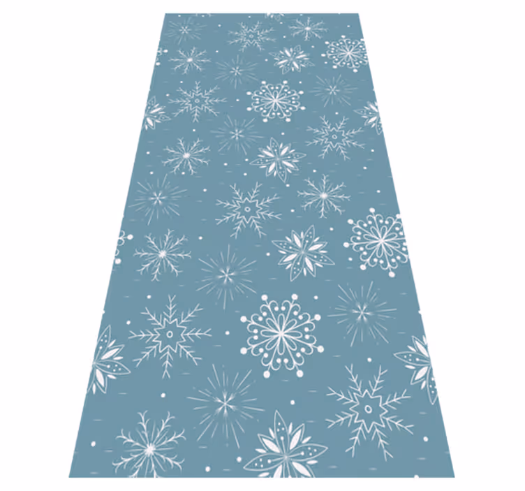 Christmas rug with decorative blue and white snowflakes - TenStickers