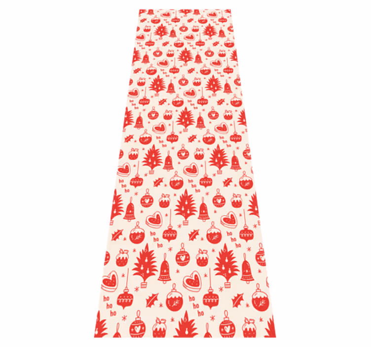 Cute red and pink christmas pattern christmas rug - TenStickers