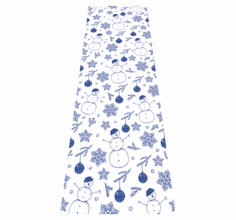 Christmas rug with hand-drawn blue winter design - TenStickers