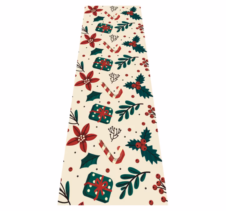 Christmas rug in green and red vintage pattern - TenStickers