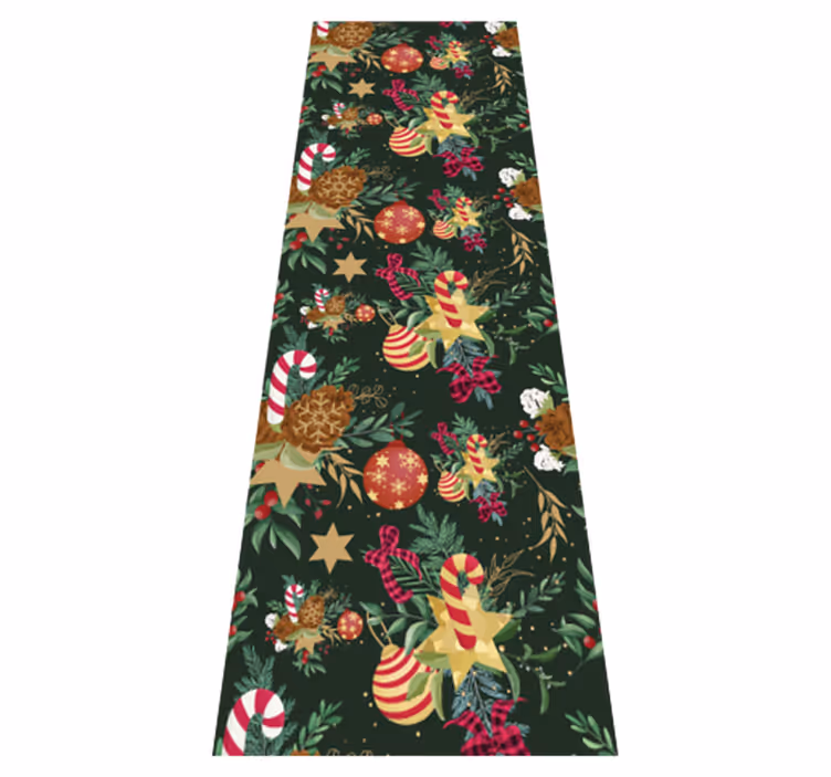 Christmas rug with branches holiday decor - TenStickers