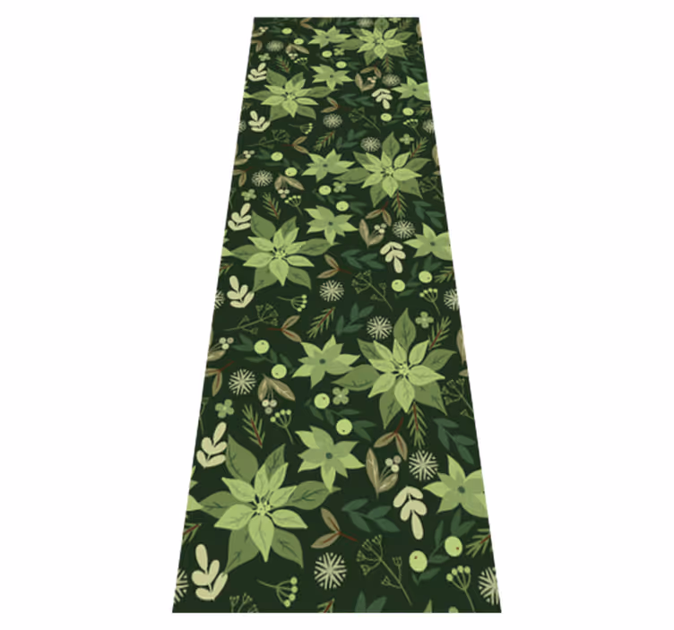 Christmas rug with green floral decorations - TenStickers