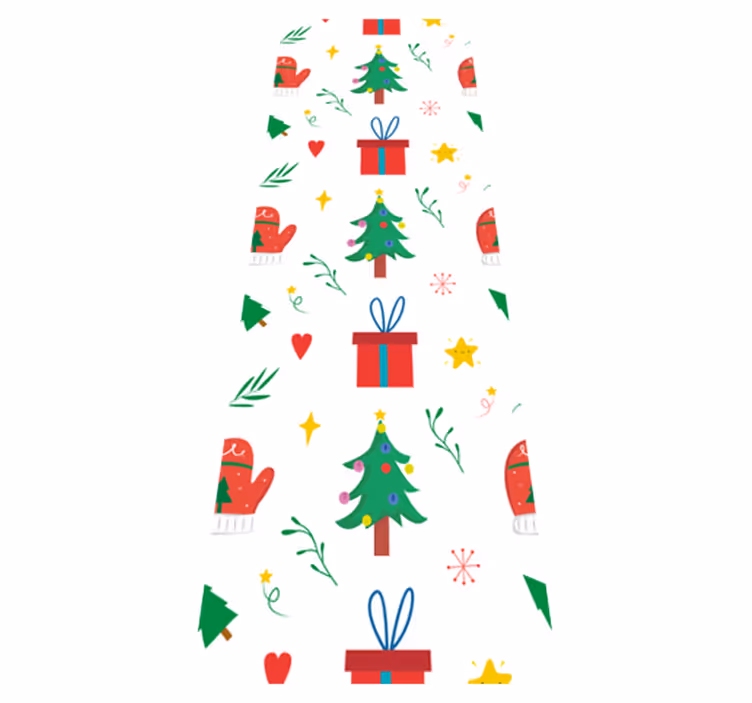 Christmas rug with colorful gifts and mittens - TenStickers
