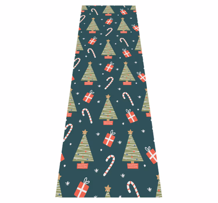 Christmas rug with colorful trees and presents - TenStickers