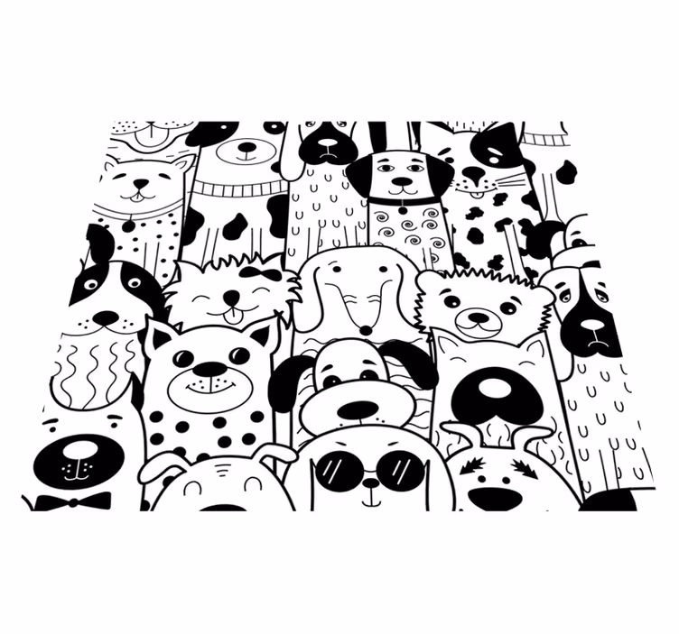 Bedroom carpet with dog pattern - TenStickers