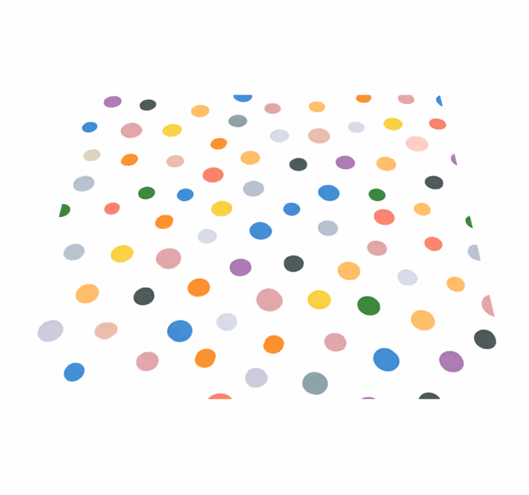 Colorful dots on white bedroom carpet - TenStickers