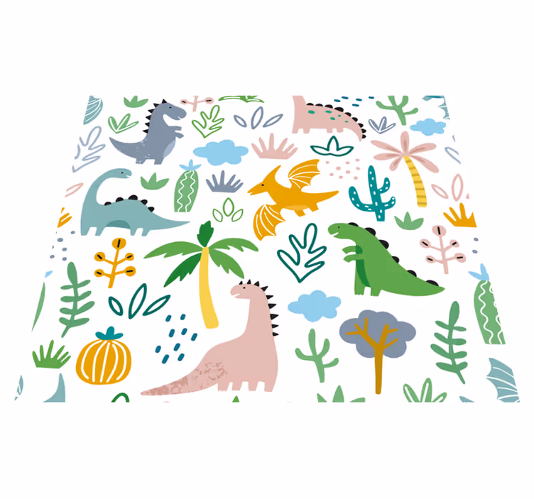 Bedroom carpet in scandinavian jurassic design - TenStickers