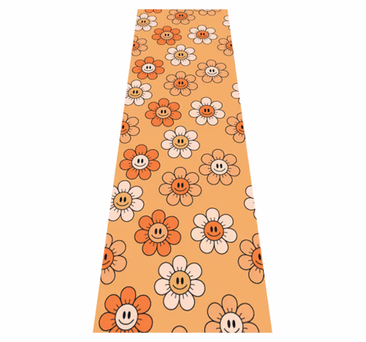 Bedroom carpet with orange shades smiley faces - TenStickers
