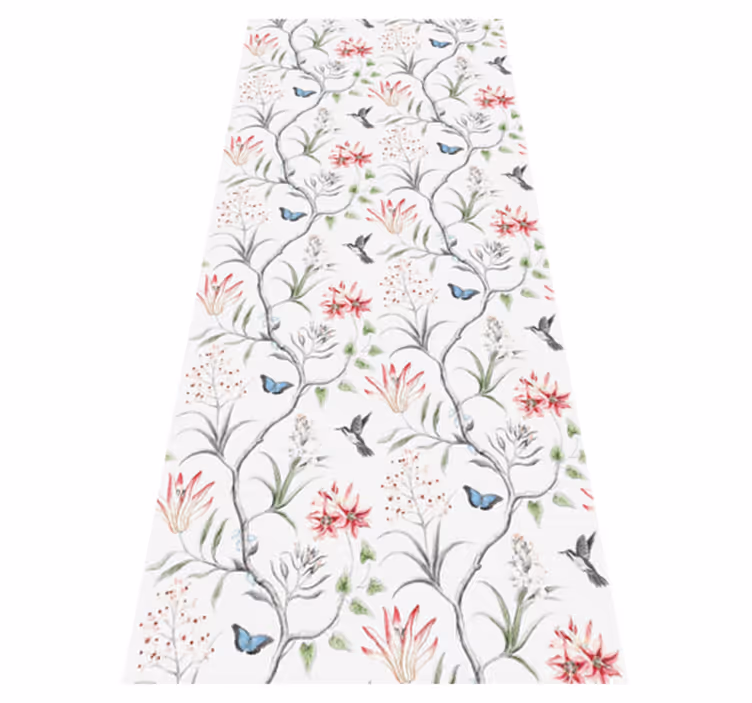 Bedroom carpet with bird and butterfly branches - TenStickers