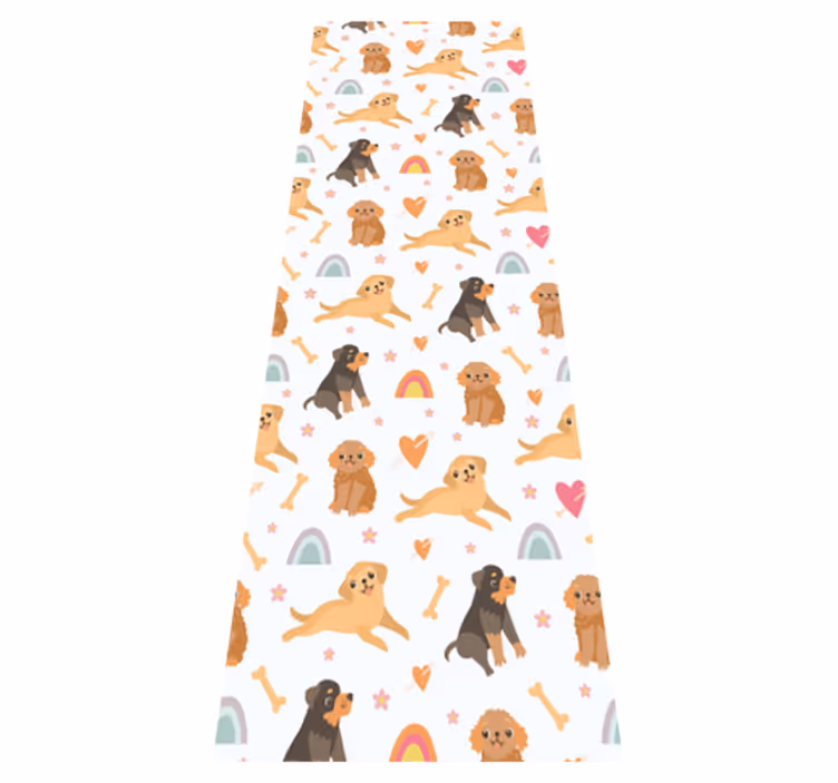 Bedroom carpet with cute dog and rainbow design - TenStickers