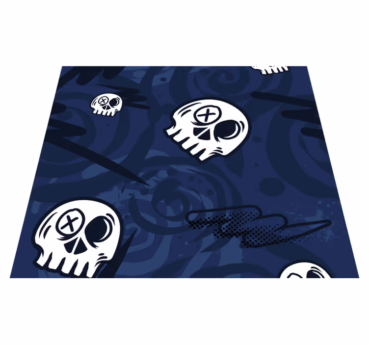 Bedroom carpet with graffiti skull designs - TenStickers