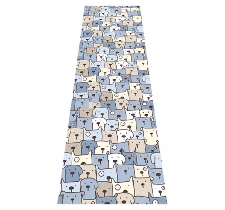 Gray drawn dogs bedroom carpet - TenStickers