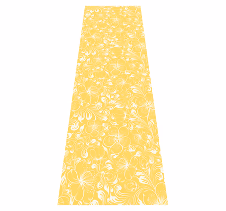 Yellow floral grandmillenial style bedroom carpet - TenStickers