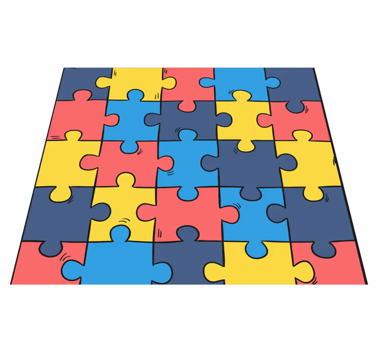 Rainbow jigsaw bedroom carpet - TenStickers