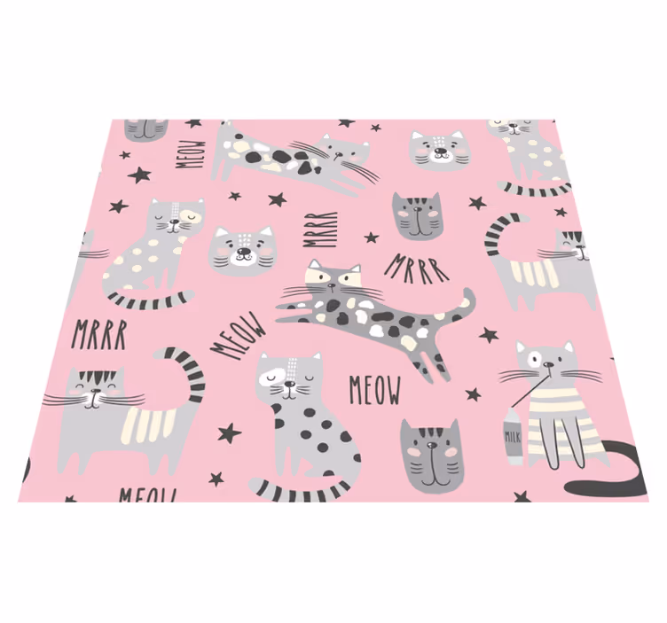Stylish cats bedroom carpet - TenStickers