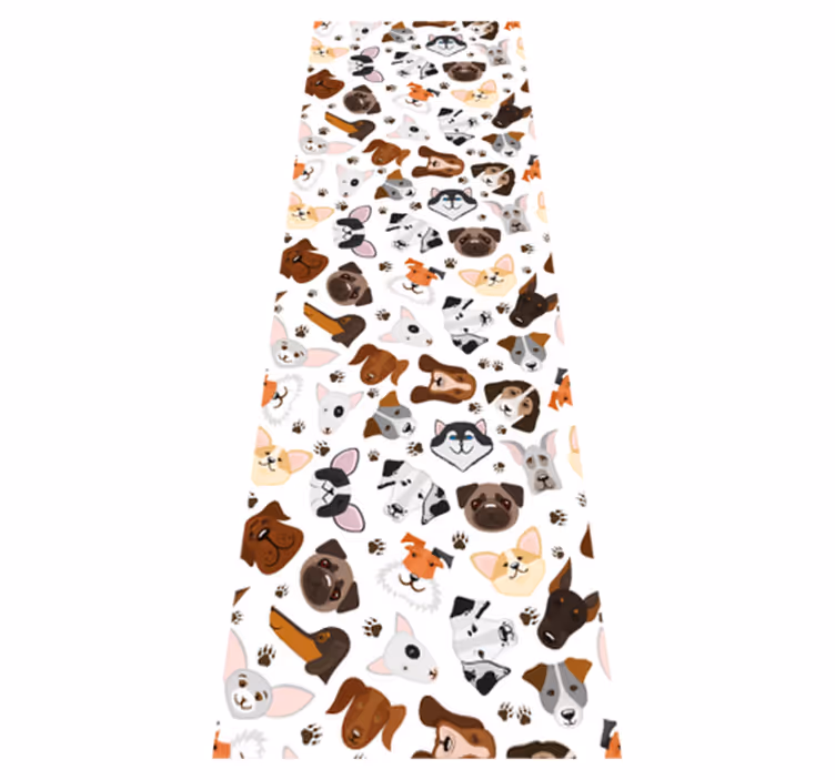 Bedroom carpet featuring dog breed heads - TenStickers