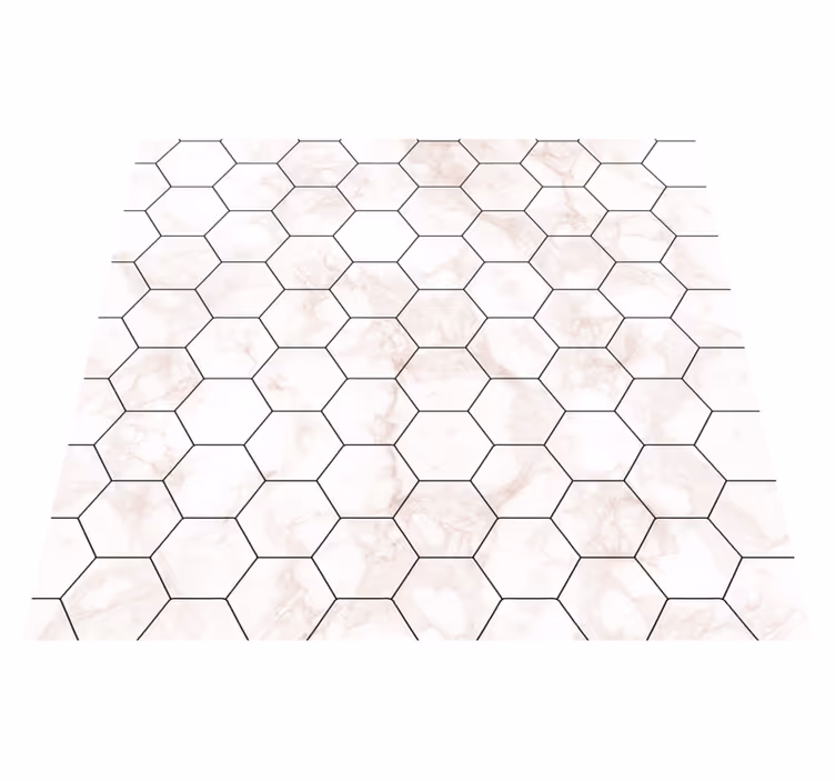 Bedroom carpet with marble hexagon design - TenStickers